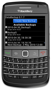 DataBackup for BlackBerry Wireless Handheld - The best backup tool for BlackBerry!