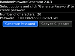 RandomPasswordGenerator for BlackBerry