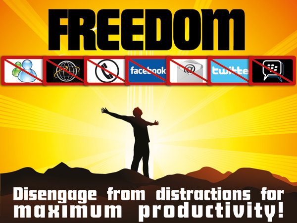 Freedom for BlackBerry - Disengage from distractions for maximum productivity!