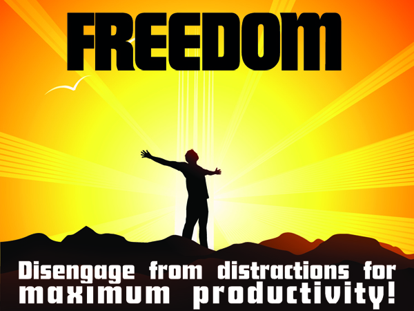 Freedom for Android - Disengage from distractions for maximum productivity!