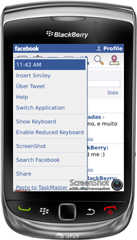 Menu Clock for BlackBerry Device
