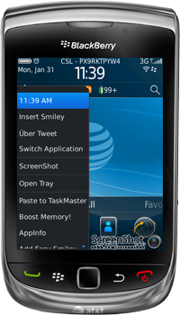 Menu Clock for BlackBerry Device