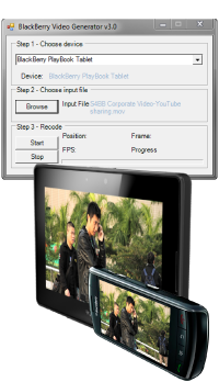 Video Generator for BlackBerry - software screen shot