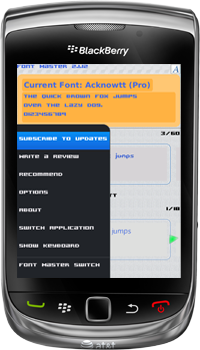 Font Master for BlackBerry smartphone