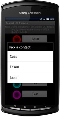 Contact LED Indicator for Android